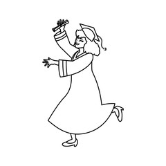 beautiful woman student graduated celebrating