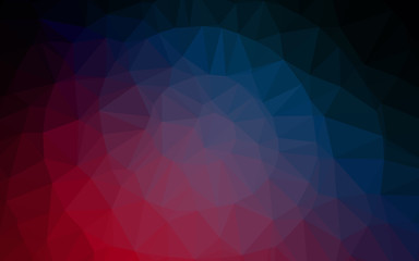 Dark Blue, Red vector abstract polygonal cover.