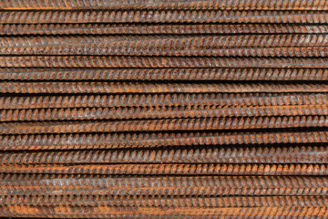 grunge background: steel reinforcement, short focus