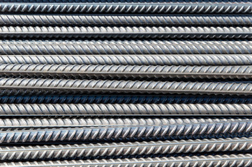 grunge background: steel reinforcement, short focus