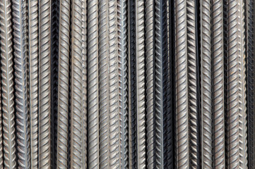 grunge background: steel reinforcement, short focus