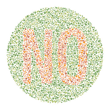 Daltonism Ishihara Test Red and Green Word NO