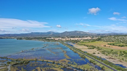 salins et étang de La Palme dans l'Aude