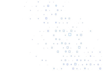 Light BLUE vector pattern with spheres, squares.
