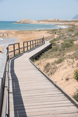 wooden walkway to access the beach