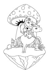 Mermaid and unicorn of fairytale design vector illustration