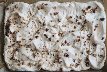 Meringue on the top of a cake