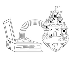 Isolated castle and book design vector illustration