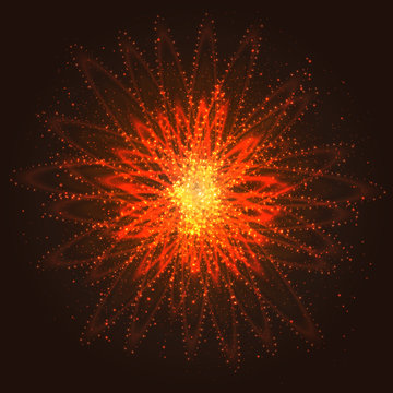 Glowing Abstract Stylized Cosmic Explosion.