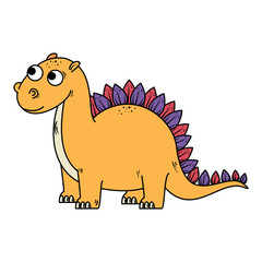 cute diplodocus comic character icon