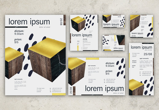 Event Promotion set with Textured Graphic Elements