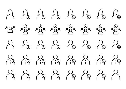 User Accounts Line Icons