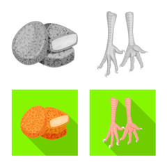 Vector illustration of product and poultry logo. Collection of product and agriculture    stock vector illustration.