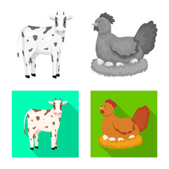 Vector illustration of breeding and kitchen  icon. Set of breeding and organic  vector icon for stock.