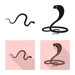 Fototapeta premium Vector design of mammal and danger sign. Set of mammal and medicine stock symbol for web.