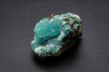 Piece of turquoise Smithsonite mineral from Kelly mines, Usa. A mineral ore of zinc and carbonate...