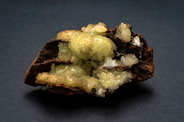 Piece of Adamite mineral from Mexico. A zinc arsenate hydroxide mineral crystallizes in the...