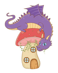 Isolated dragon cartoon design vector illustration