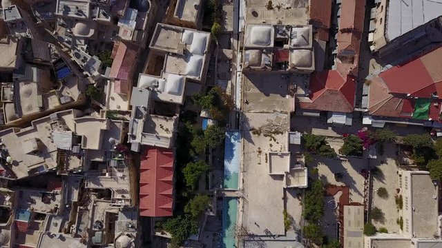 Aerial top view of Jerusalem Old City streets. DJI-0042-04