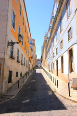 Fototapeta na wymiar Alley in the bairro alto (old town) in lisbon, portugal