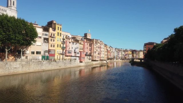 Girona, city of Catalonia.Spain. 4k Video