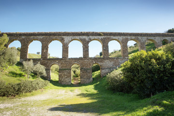 Almunecar aqueduct set in landscape
