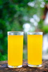 Close up orange juice background