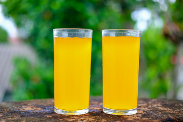 Close up orange juice background