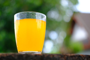 Close up orange juice background