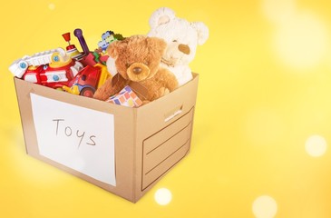 Obraz premium Box Full of Toys and Bears