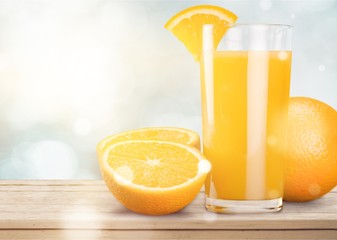Orange Juice in glass on   background.