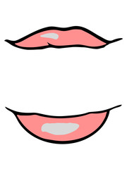 mund lippen geöffnet groß weiblich frau sexy hübsch schön clipart schild text feld schreiben name fläche comic cartoon design