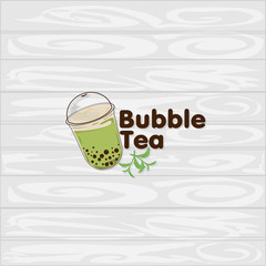bubble tea logo icon graphic template
