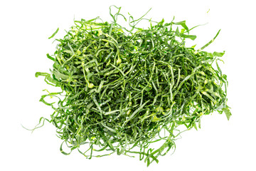 Obraz na płótnie Canvas Sliced collard – ingredient for Caldo Verde (Green Broth)