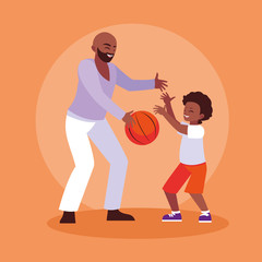 Fototapeta premium Father playing with son design