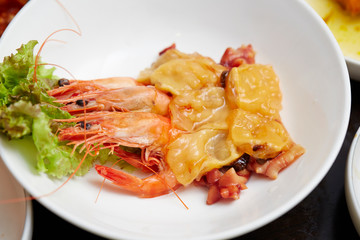 Korean fresh raw sea squirt and shrimp 