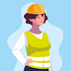Avatar woman cartoon engineer design