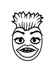 kopf lustiges gesicht großer mund lippen frauen augen hübsch schön sexy puppe clipart design comic cartoon lustig cool logo sehen angucken blick