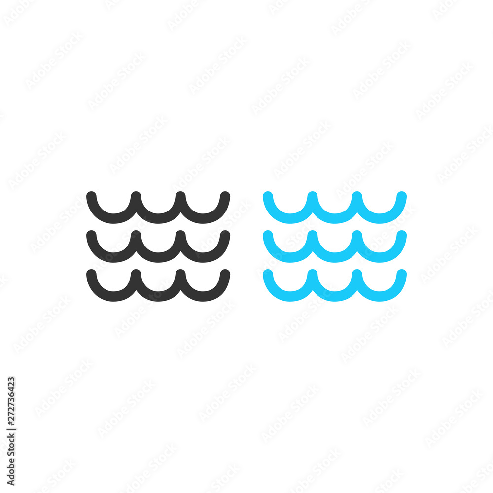 Aufkleber wave logo design illustration. wave icon vector. wave sign symbol on white background. wave icon for