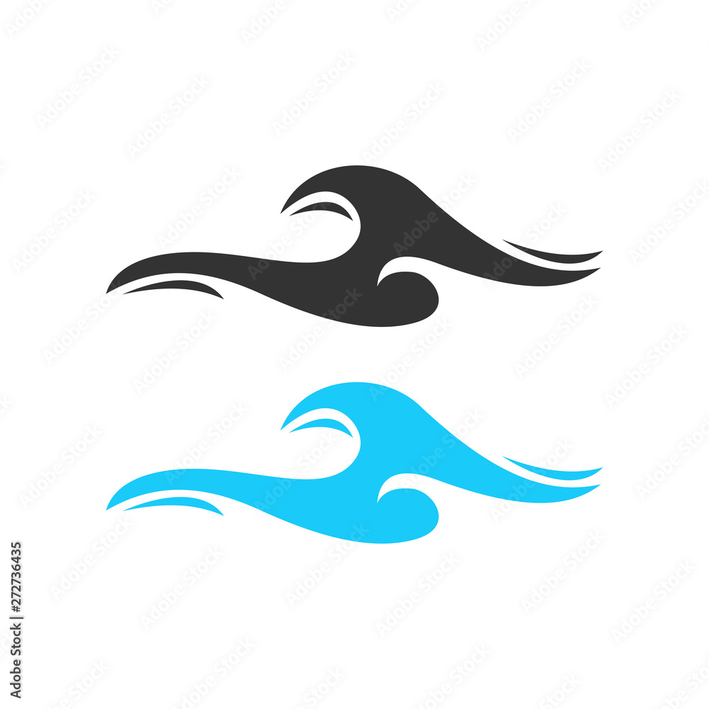 Poster wave logo design illustration. wave icon vector. wave sign symbol on white background. wave icon for