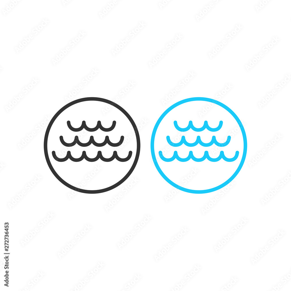 Poster wave logo design illustration. wave icon vector. wave sign symbol on white background. wave icon for