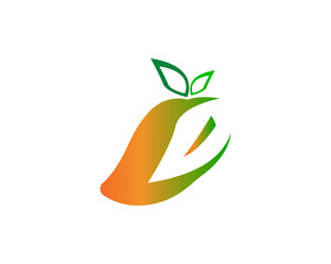 Mango in flat style. Mango vector logo. Mango icon