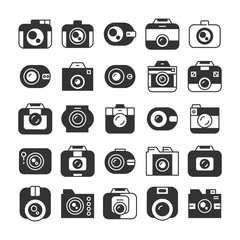 camera and video recorder icons set