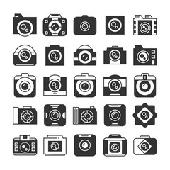 camera and video recorder icons set