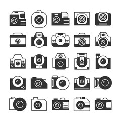 camera and video recorder icons set