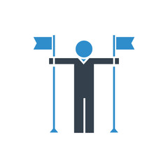 success man. business man and flag icon.