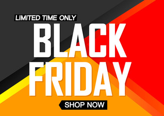 Black Friday Sale, poster design template, vector illustration