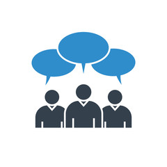 group of people and speech bubbles icon