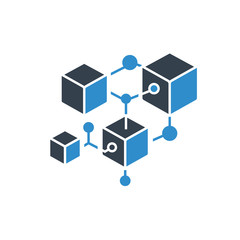 network cube for blockchain concept icon