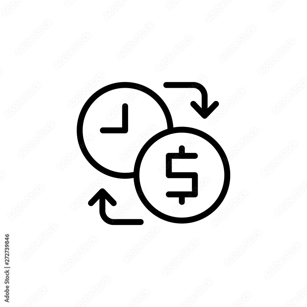 Poster time is money icon. simple thin line, outline vector of project management icons for ui and ux, webs